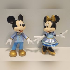 Disney Parks WDW 50th Anniversary Earidescent Mickey & Minnie Toys - like new